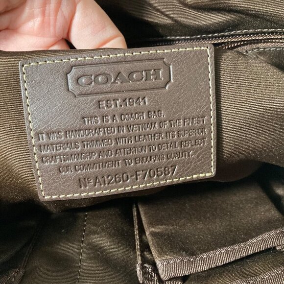 Womens Coach Heritage Web Messenger Bag Canvas Leather A1260-F70587 11 x 14" - Picture 5 of 11